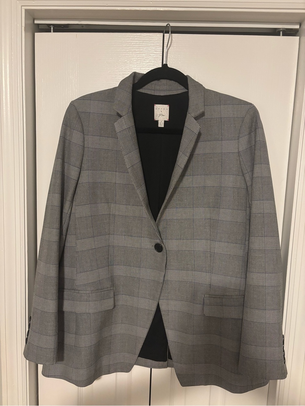 Hatch x J. Crew Maternity Blazer in Glen Plaid Stretch Size 0 (XS-S)